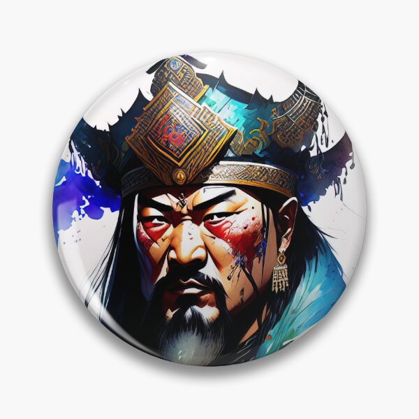 Item preview, Genghis Khan portrait in watercolor designed and sold by IkonixArt.