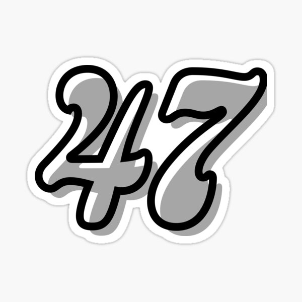 Number 47 Sticker for Sale by mankindvm