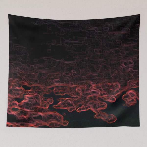 Item preview, Black and Red Lava Distorted Flames Digital Design designed and sold by kattakitty.