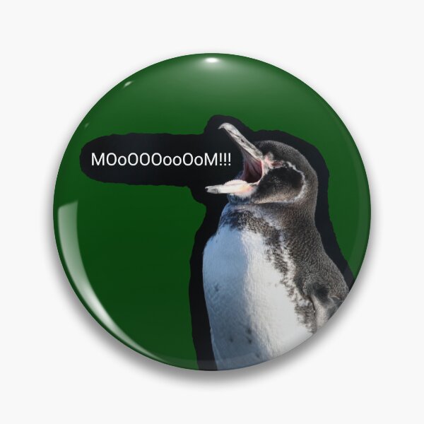 Item preview, Galapagos Penguin calls for Mom (Dark Green #014606 background)  designed and sold by SBPenguins.