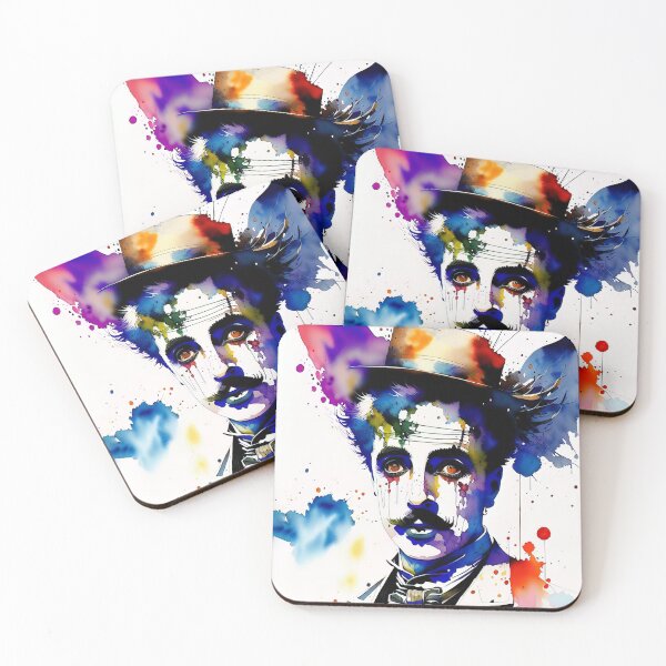 Item preview, Charlie Chaplin portrait in watercolor designed and sold by IkonixArt.