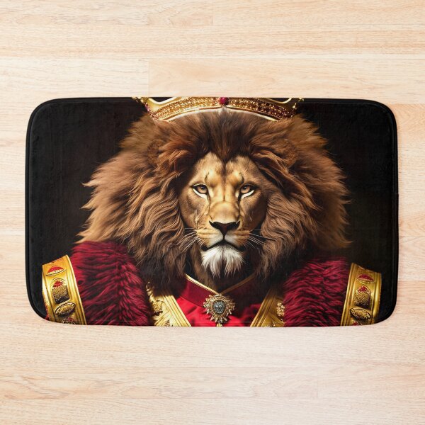 Item preview, The lion person dressed in kings clothes and the crown on his head	 designed and sold by MarketVisionAV.