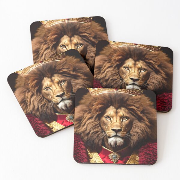 Item preview, The lion person dressed in kings clothes and the crown on his head	 designed and sold by MarketVisionAV.