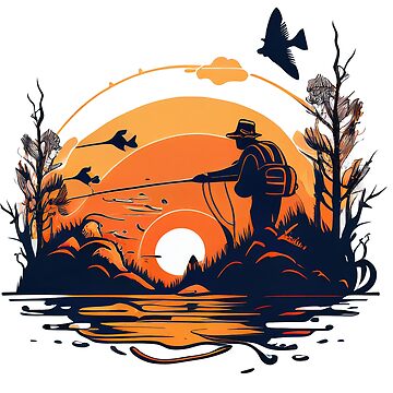FISHING IS MY HAPPY PLACE. FUNNY GIFTS FOR ANGLERS. | Art Print