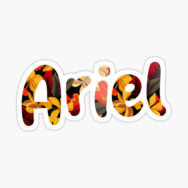 Aperçu de l'œuvre Nom floral d'Ariel : Nom d'Ariel avec des fleurs créée et vendue par ABCDEmily ©.