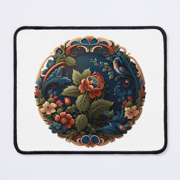 Item preview, Norwegian Blue Telemark Rosemaling ,Rosemaling Blue and Red ,blue birds designed and sold by bestsalernow.