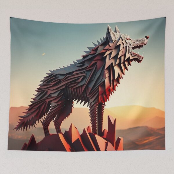 Item preview, Knife-Clad Wolf: A Bold and Fierce Howl designed and sold by ThreadGallery.