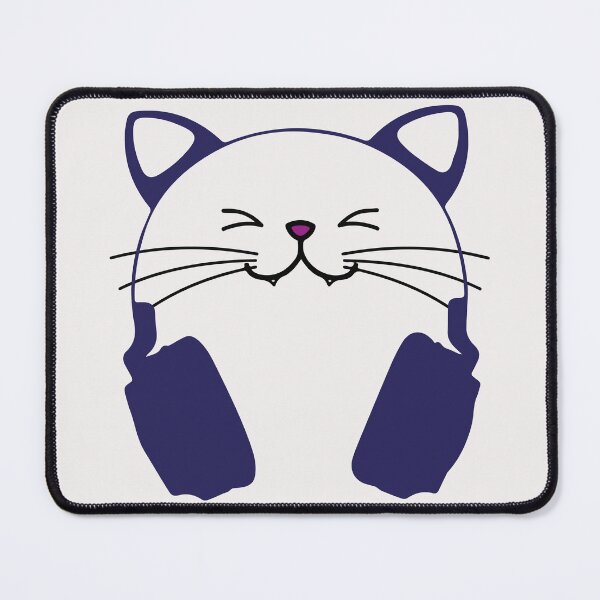 Item preview, cute cat design with music headphones designed and sold by Hafsacreations.