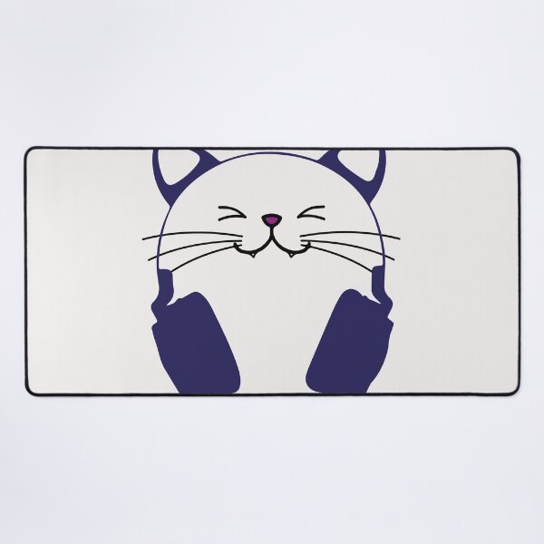 Item preview, cute cat design with music headphones designed and sold by Hafsacreations.