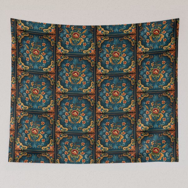 Item preview, Norwegian Blue Telemark Rosemaling ,Rosemaling Blue and Red ,blue birds designed and sold by bestsalernow.