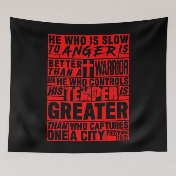 Item preview, Proverbs 16:32 He Who is Slow to Anger is Better than a Warrior designed and sold by plushism.