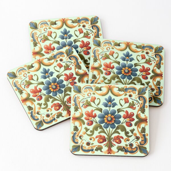 Item preview, Norwegian Blue Telemark Rosemaling ,Rosemaling Blue and Red ,Rosemaling Gold and Burgandy designed and sold by bestsalernow.