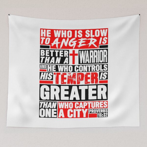 Item preview, Proverbs 16:32 He Who is Slow to Anger is Better than a Warrior designed and sold by plushism.