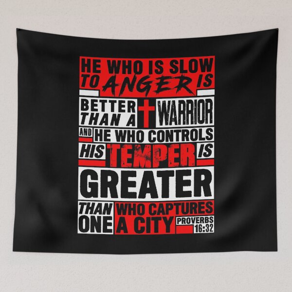 Item preview, Proverbs 16:32 He Who is Slow to Anger is Better than a Warrior designed and sold by plushism.