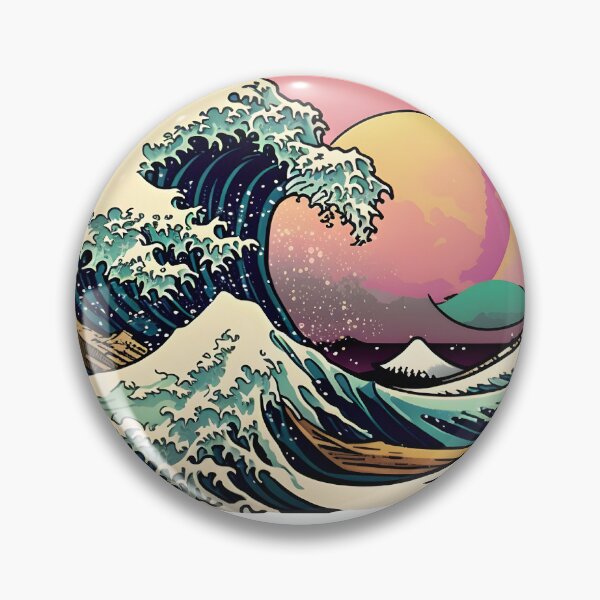 Item preview, The Great Wave off Kanagawa vaporwave designed and sold by CustomPrintHub.