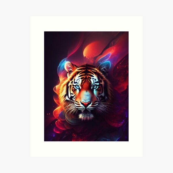 Item preview, Abstract Wall Art Tiger, Digital Art Print designed and sold by Azayda Designs.