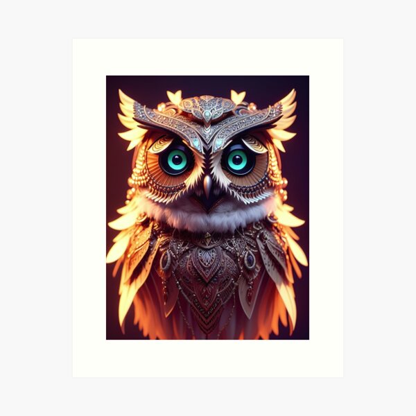 Item preview, Abstract Wall Art Owl, Digital Art Print designed and sold by Azayda Designs.