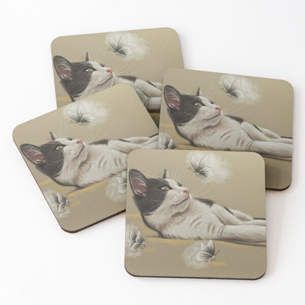 Item preview, Cat drawing with butterflies designed and sold by Denise Nijs.