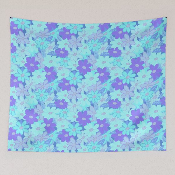 Item preview, Cute blue pastel wildflowers pattern  designed and sold by Yarafantasyart.