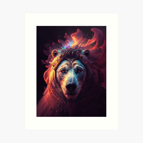 Item preview, Abstract Wall Art Bear, Digital Art Print designed and sold by Azayda Designs.