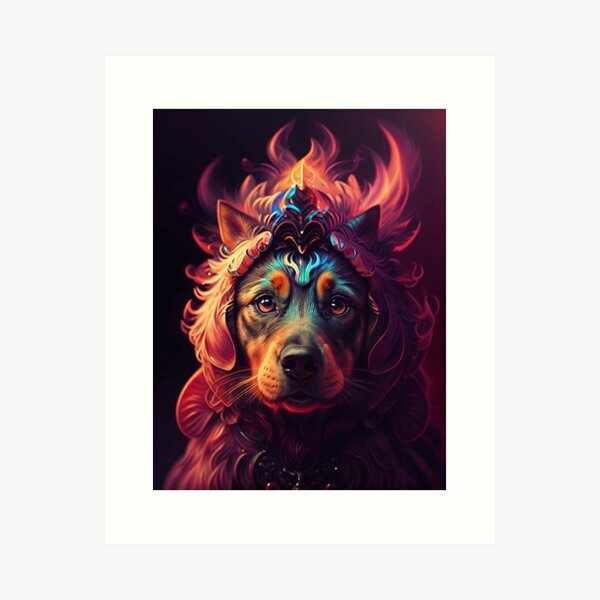 Item preview, Abstract Wall Art Dog, Digital Art Print designed and sold by Azayda Designs.
