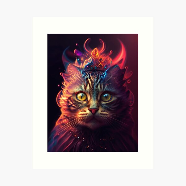 Item preview, Abstract Wall Art Cat, Digital Art Print designed and sold by Azayda Designs.