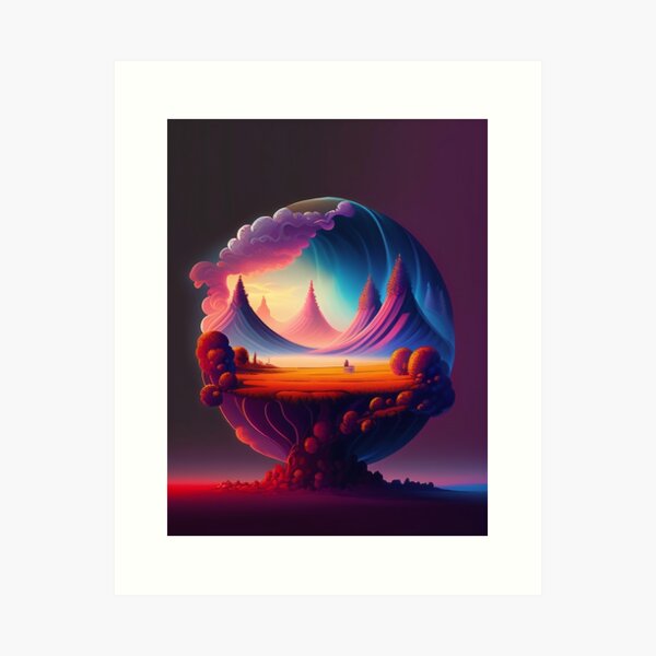 Item preview, Abstract Wall Art Landscape, Digital Art Print designed and sold by Azayda Designs.
