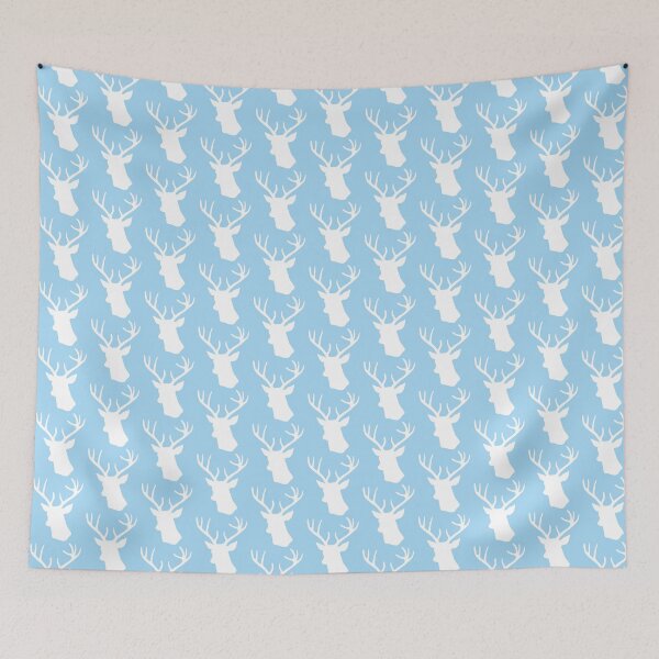 Item preview, Light Blue Deer Head Silhouette - Pastel Baby Blue Reindeer Stag designed and sold by inspirationzgal.