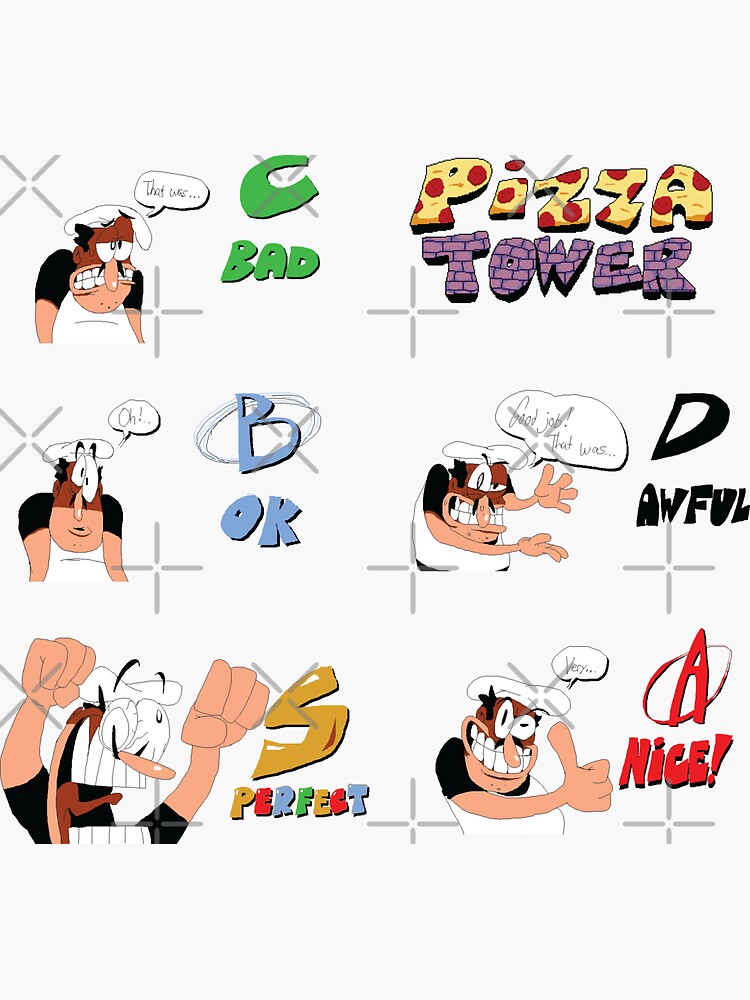 Pizza tower Peppino Stickers set mega pack Kids T-Shirt for Sale