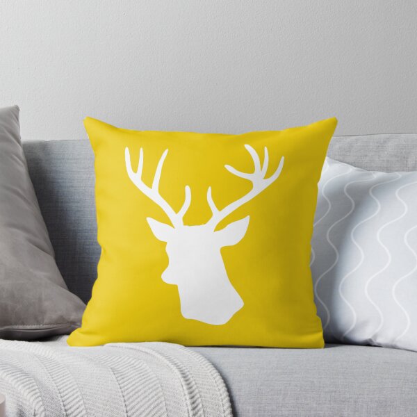 Item preview, Yellow Stag Deer Head Silhouette - Mustard Reindeer designed and sold by inspirationzgal.