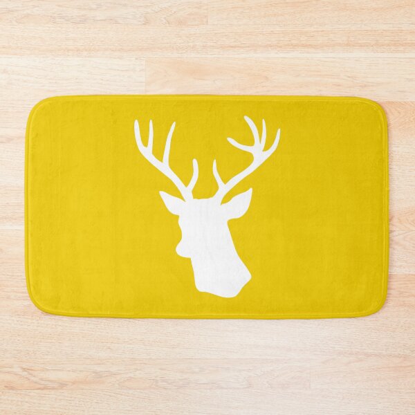 Item preview, Yellow Stag Deer Head Silhouette - Mustard Reindeer designed and sold by inspirationzgal.