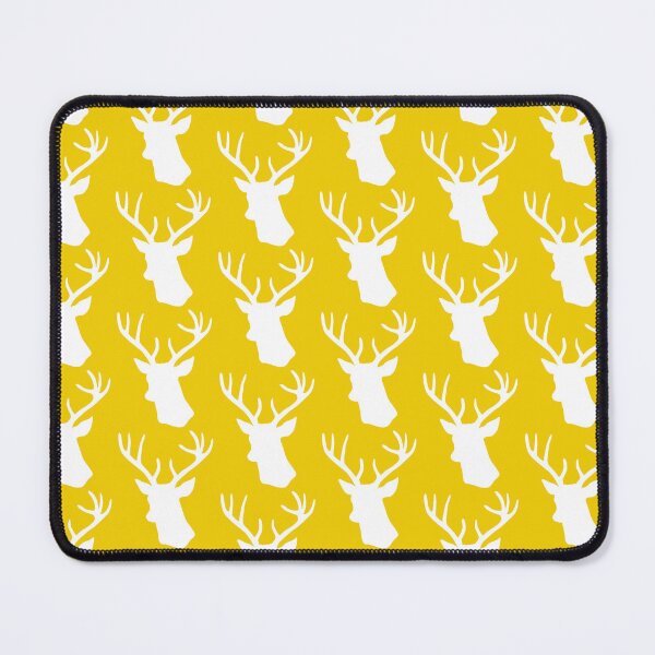 Item preview, Yellow Stag Deer Head Silhouette - Mustard Reindeer designed and sold by inspirationzgal.