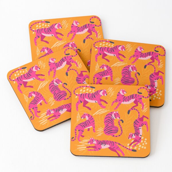 Item preview, Pink Tigers on Orange designed and sold by BlueLela.