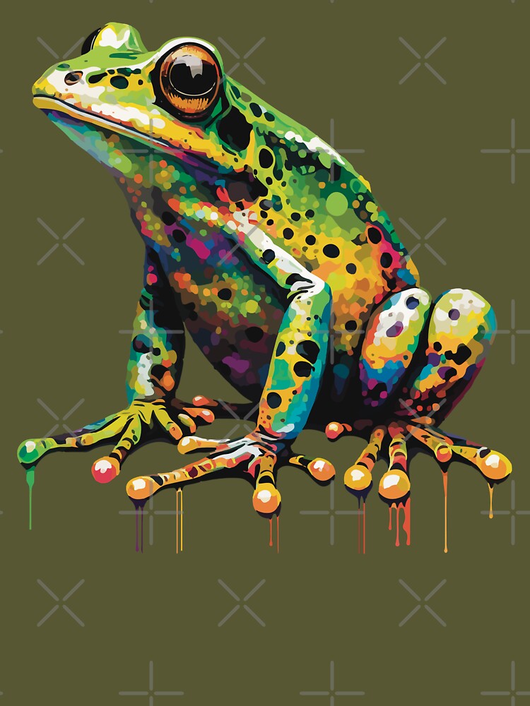 Colorful Frog Pop Art Style T-shirt, Frog Lover Shirt, Frog Gifts