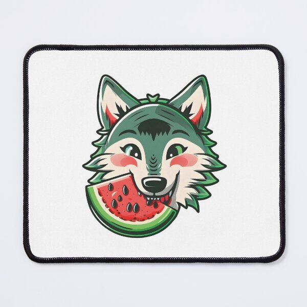 Item preview, Cute Wolf Eating A Watermelon Fruit designed and sold by PatternBestFan.