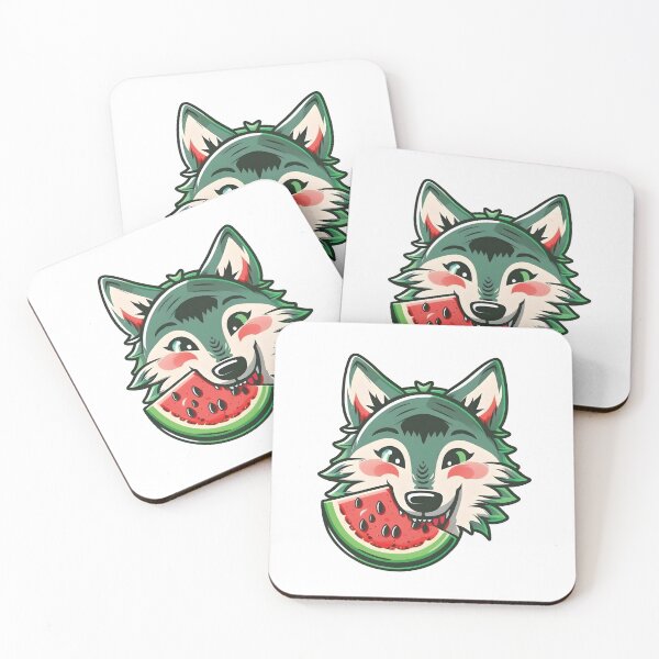 Item preview, Cute Wolf Eating A Watermelon Fruit designed and sold by PatternBestFan.