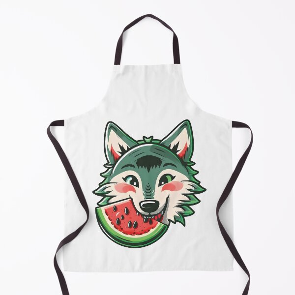 Item preview, Cute Wolf Eating A Watermelon Fruit designed and sold by PatternBestFan.