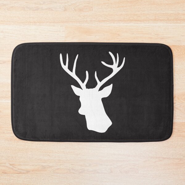 Item preview, Black Stag Deer Head Silhouette - Black and White Reindeer designed and sold by inspirationzgal.