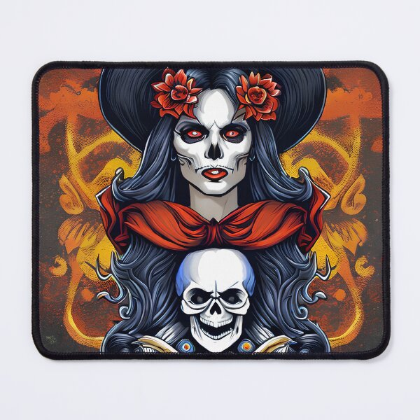 Item preview, Vibrant Lady of Death Illustration - Unique and Eye-catching Artwork designed and sold by ElLocoMus.