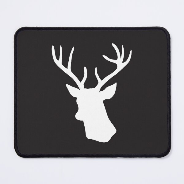 Item preview, Black Deer Head Silhouette - Black and White Reindeer Stag designed and sold by inspirationzgal.