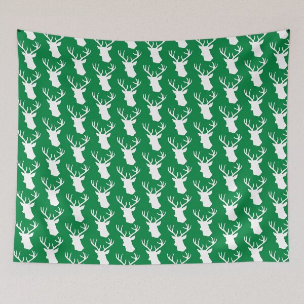 Item preview, Dark Green Deer Head Silhouette - Reindeer Stag designed and sold by inspirationzgal.