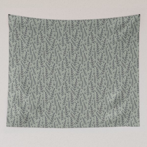 Item preview, Garden party leaves blue charcoal blue designed and sold by cezidesign.