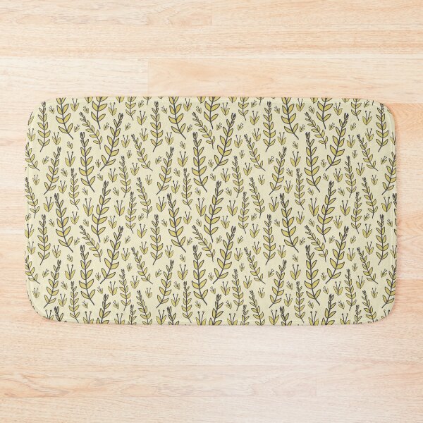 Item preview, Garden party leaves cream charcoal yellow designed and sold by cezidesign.