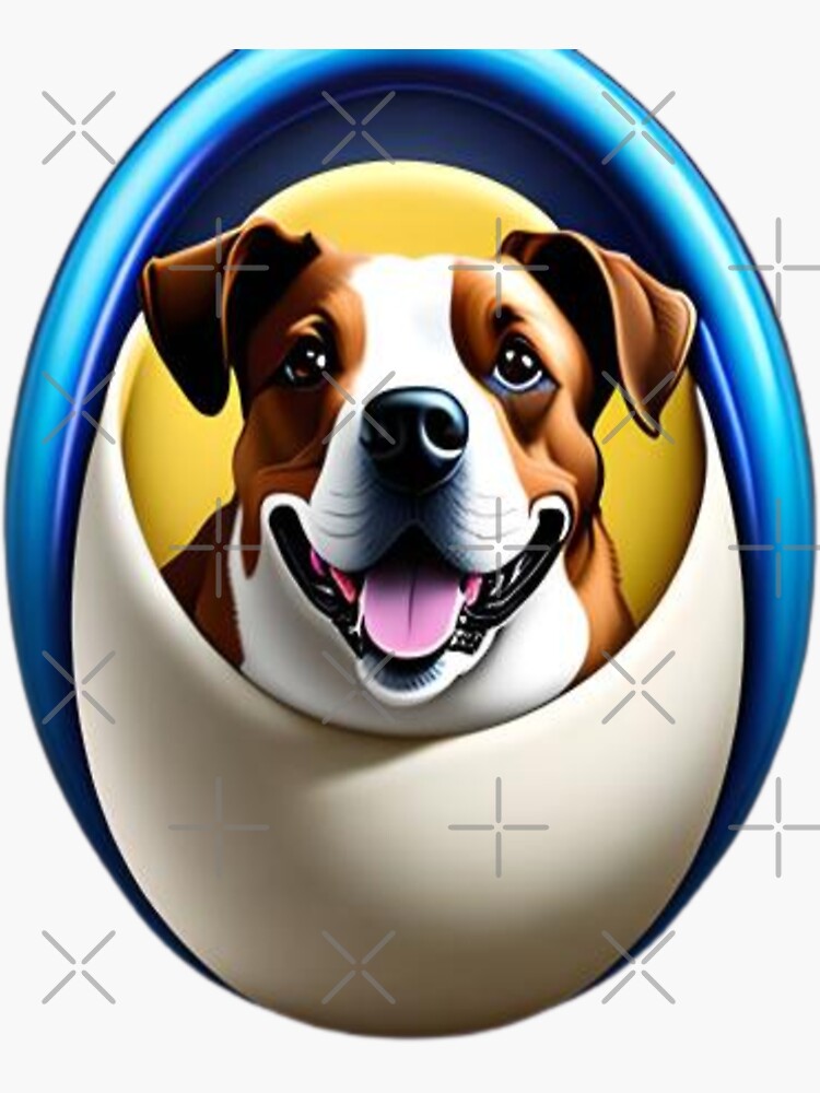 Sticker mit Hund im Ei, Aufkleber, lustig von Tee-Shopping