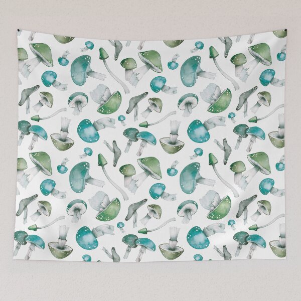Item preview, Watercolor Mushrooms - Bluish designed and sold by GinColorist.