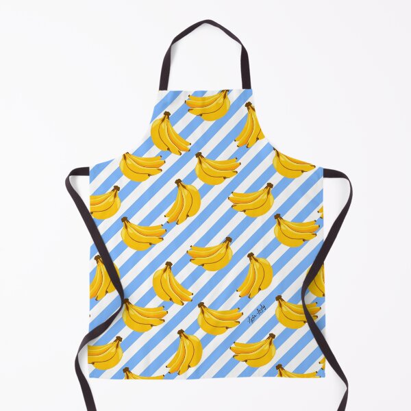 Item preview, Bananas pattern yellow- blue striped background designed and sold by Studio Lydia Lovely.