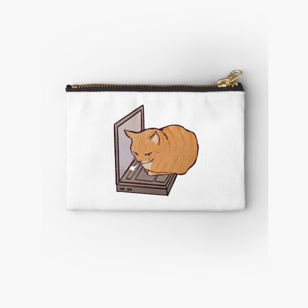 Item preview, Cheese Cat on Laptop | Funny Orange cat Work designed and sold by Golden Turtle Studio.
