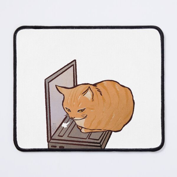 Item preview, Cheese Cat on Laptop | Funny Orange cat Work designed and sold by Golden Turtle Studio.