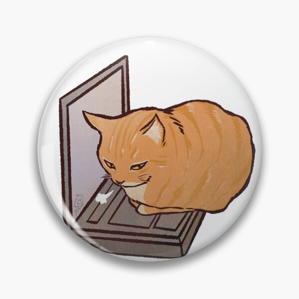 Item preview, Cheese Cat on Laptop | Funny Orange cat Work designed and sold by Golden Turtle Studio.