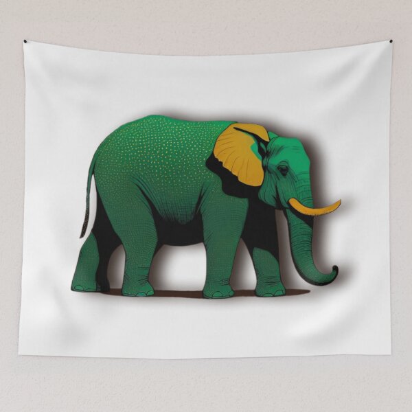 Item preview, Green Orange Elephant  designed and sold by DreamingAwake1.